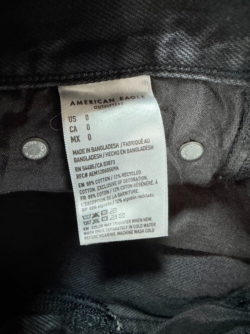 Women's American Eagle Black Maxi Denim Skirt Size 0 25W NWT - Picture 11 of 12